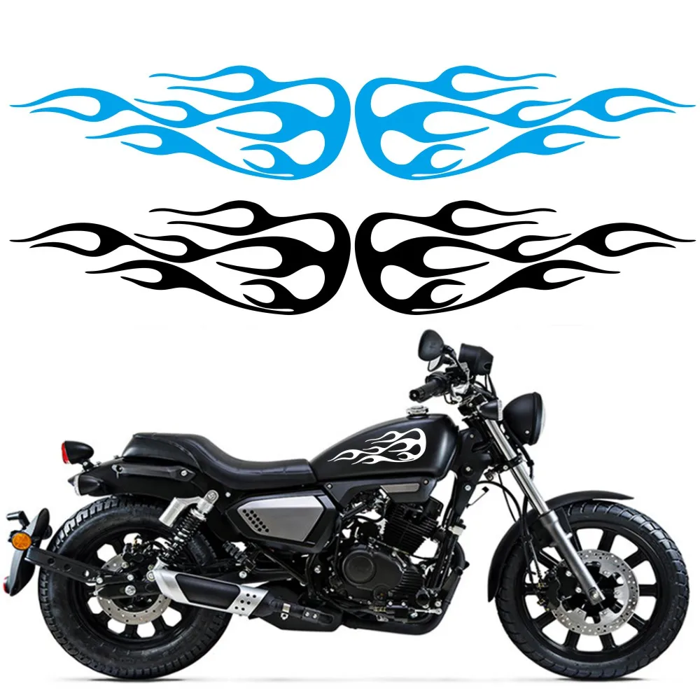 Doordash 2PCS Motorcycle Stickers DIY Fashion Fire Totems Adornment Modelling Decals Oil Hood Vinyl Decals Autobike Accessories