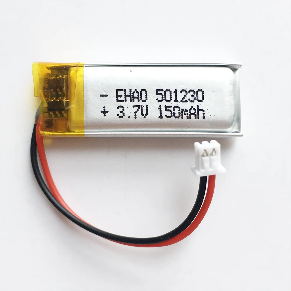 10 PCS 3.7V 150mAh Lithium Polymer LiPo Rechargeable Battery 501230  JST 1.25mm connector For Mp3 GPS PSP bluetooth headphone