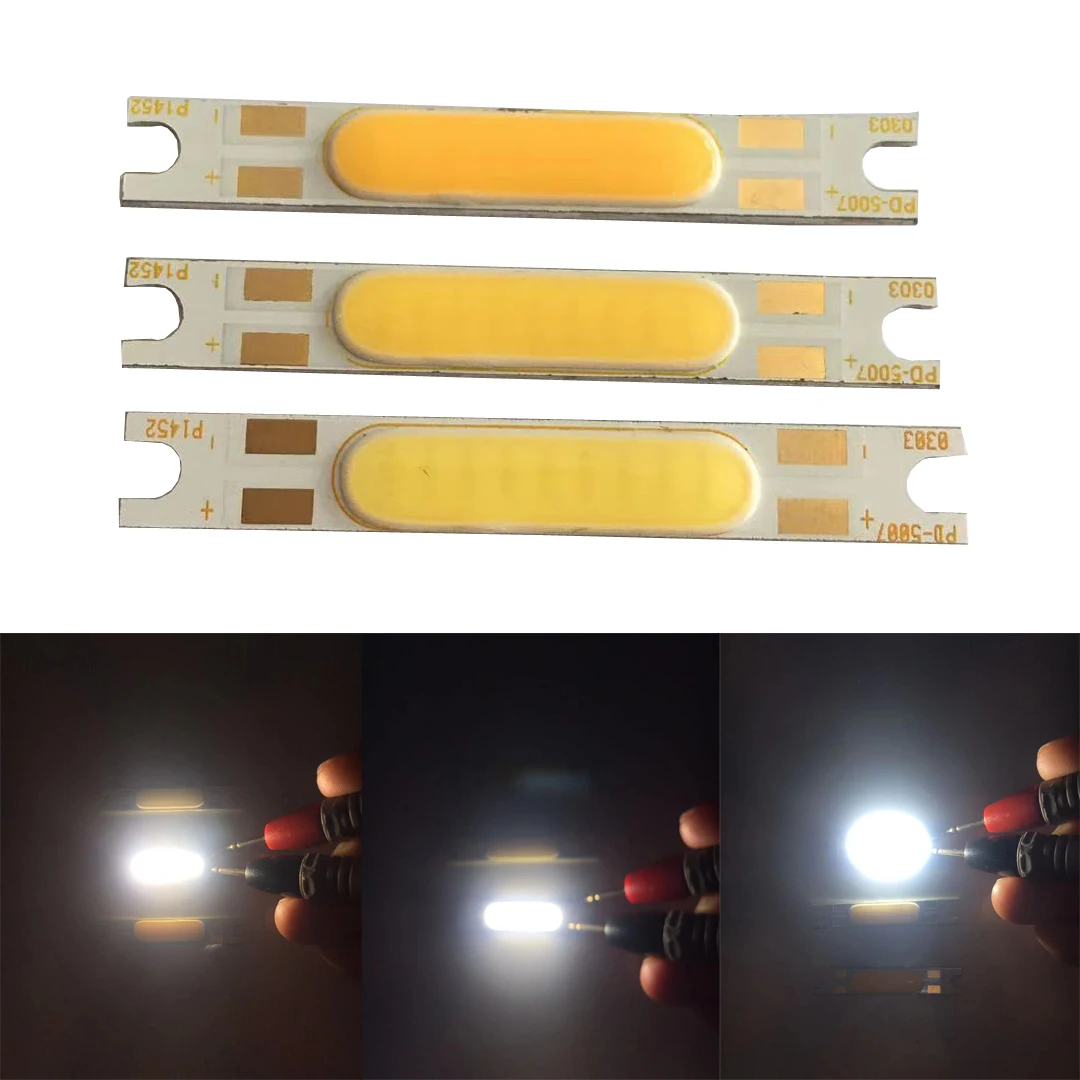 

12 шт./лот diy 50*7 мм promation DC9V 5W cob led теплый 3000K/4000K/6000-6500K