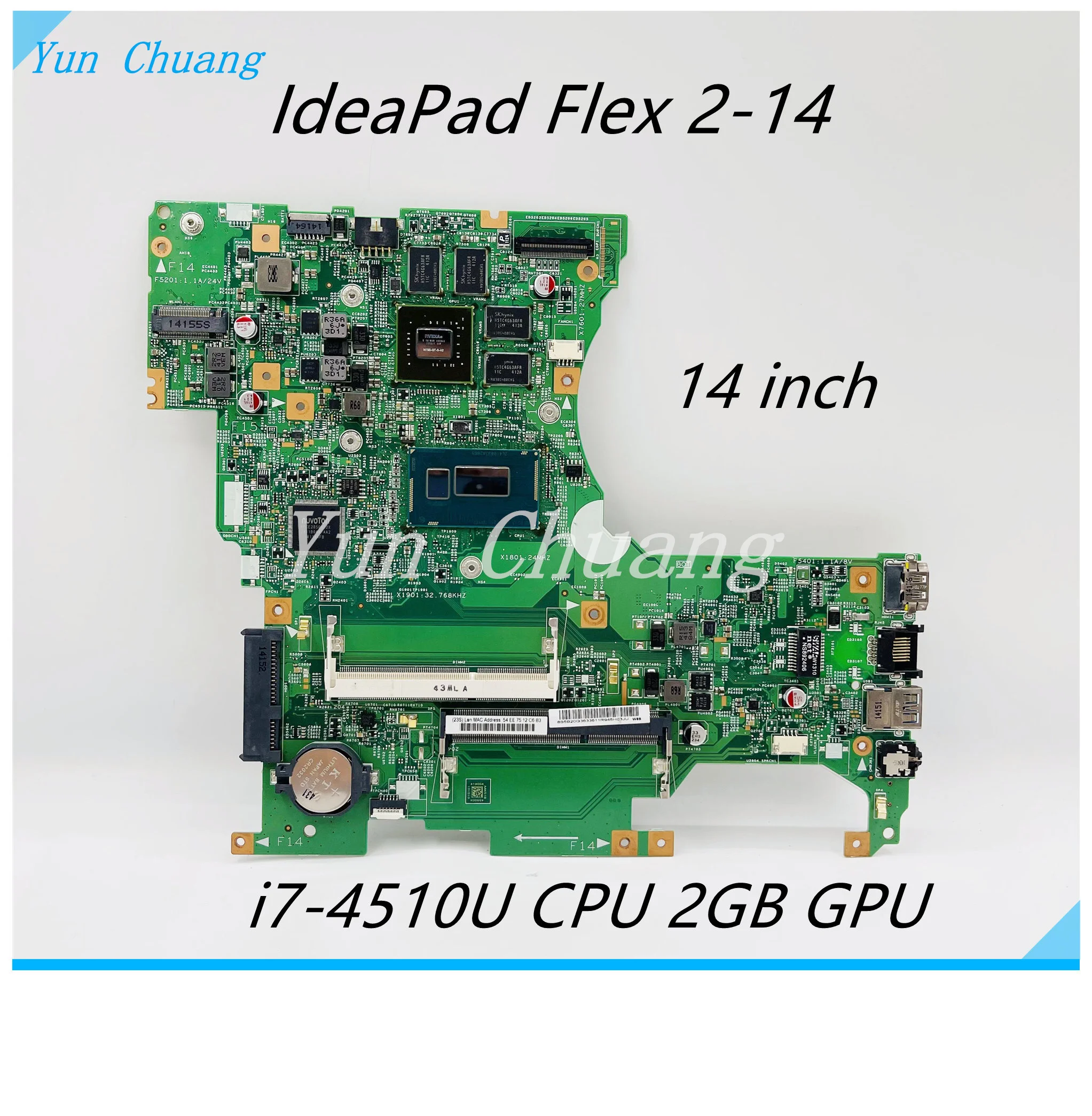 LF14M MB 13281-1 448.00X01.0011 Mainboard For Lenovo Flex2-14 Flex 2 14 Laptop Motherboard with i7-4510U CPU 2GB GPU DDR3L