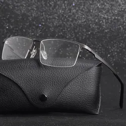 Half Rim Metal Frame Glasses For Man and Woman Ultra Light Aluminum-magnesium Alloy Myopia Eyewears