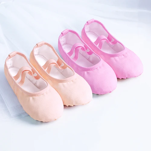 Imagen 2 del producto Zapatos de Ballet para niñas y niños pequeños, zapatillas de lona con suela de cuero, 6 colores