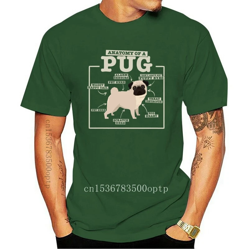 New 2021 2021 Short Sleeve Casual Pug Shirt Anatomy of A Pug T-Shirt Man T Shirt Good Quality