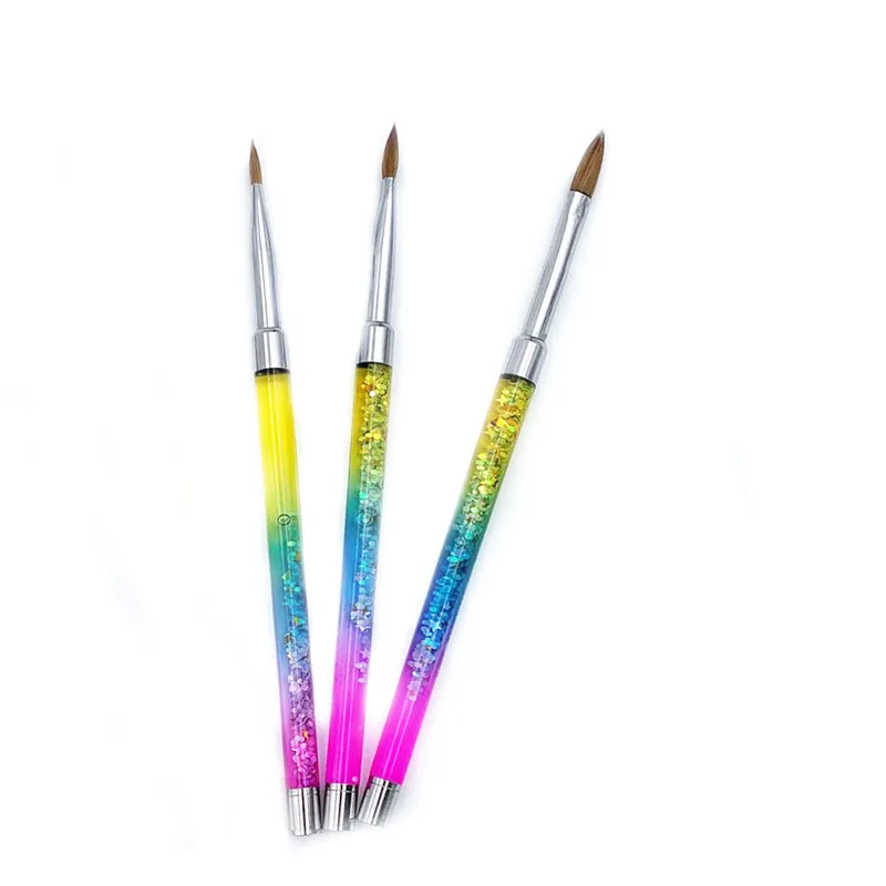 1 Pc Gradient Pencil Nail Art Brush Drawing Acrylic colorful Handle Painting Pen Nail UV Gel Tips DIY Nail Art Tool