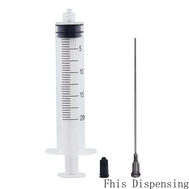 20ml Luer Lock Syringe+16G Blunt Tip Needle Fill 10cm Long For Liquid Dispenser Adhesive Glue Ink Refilling Pack of 10