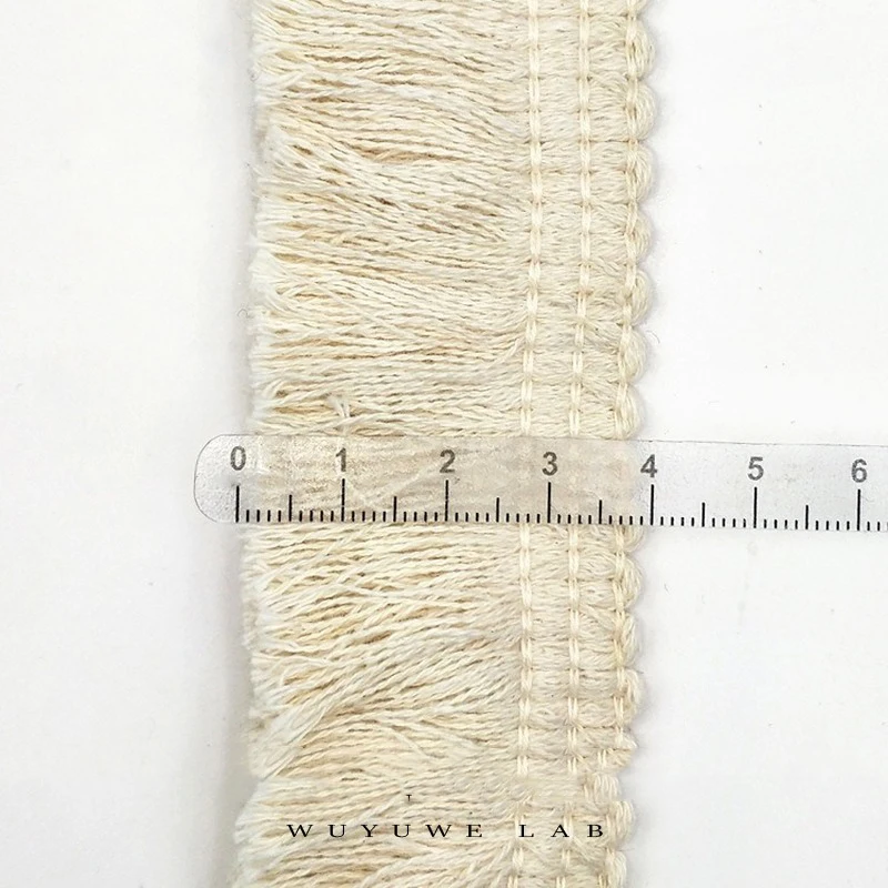 1m Thick Beige Cotton Thread Strip Fringe Lace Trim DIY Clothing Accessories Tassel Clothes Pillow Home Curtain Decoration 4cm