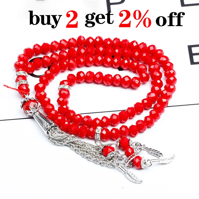 5*5 5*7mm Austria faceted Crystal Glass Beads Fashion Beaded bracelet Prayer Beads Islamic Muslim Tasbih Allah Mohammed Rosary image 2