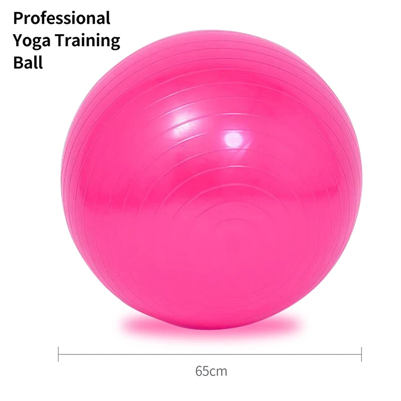 1 Set D65cm Thicken Explosion-Proof Yoga Pilates Ball Balance Training Gym Balls with Air Pump and Inflation Needle