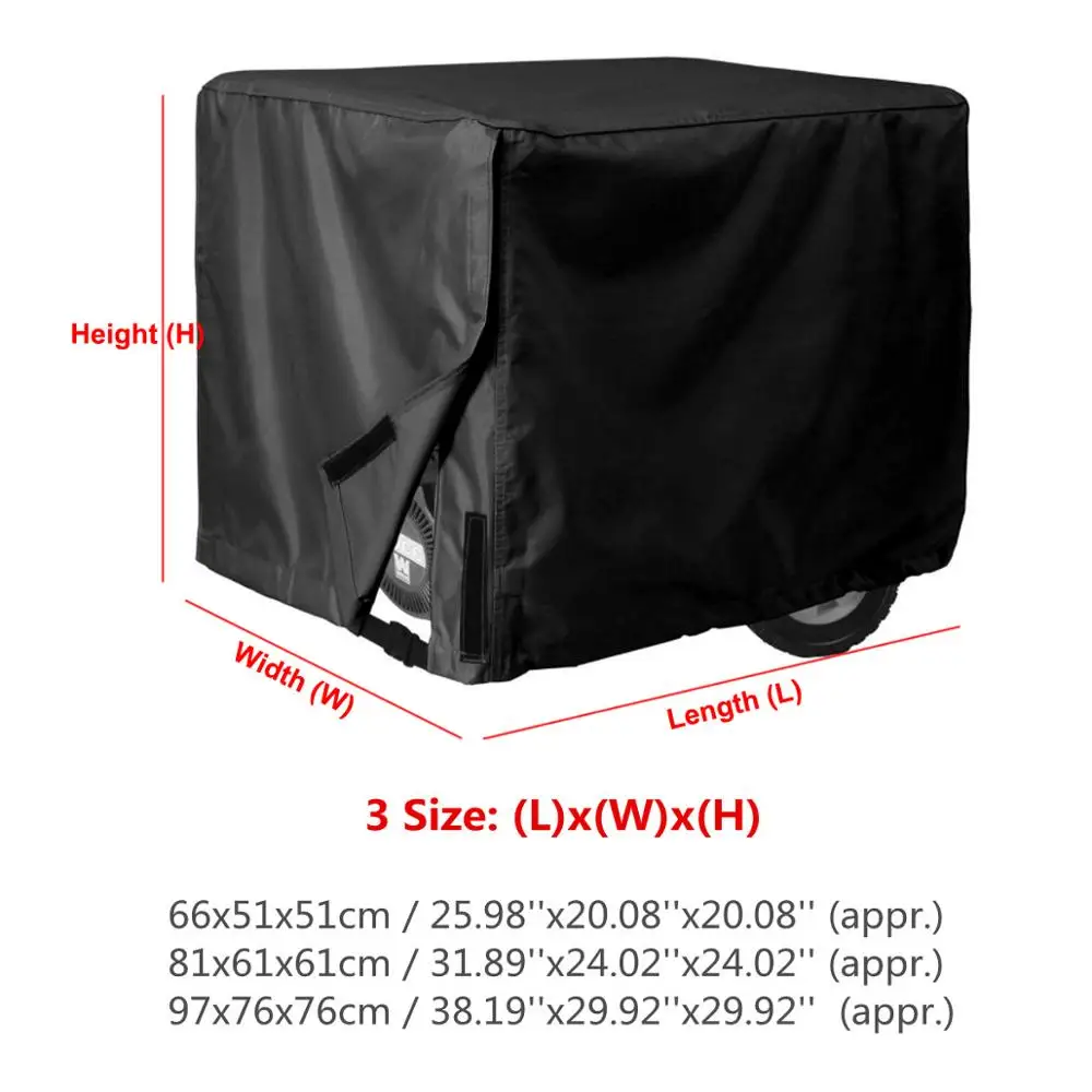 3 Size Generator Cover Windproof Protective Cover Waterproof Oxford Cloth Multipurpose Cover Engine Hood Protection Black