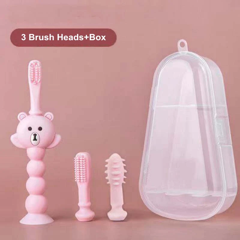 10Pcs Silicone Cartoon Soft Toothbrush Baby Teether Safe Toys Teething Chew Dental Care Deciduous Toothbrush Teething Stick