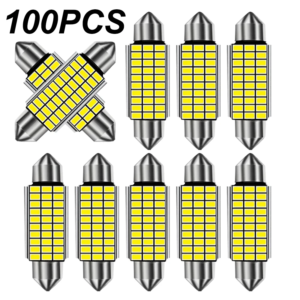 

100X Festoon 31mm 36mm 39mm 41mm LED Bulbs C5W C10W Super Bright LED Canbus No Error Auto Interior Doom Lamp Car Reading Lights