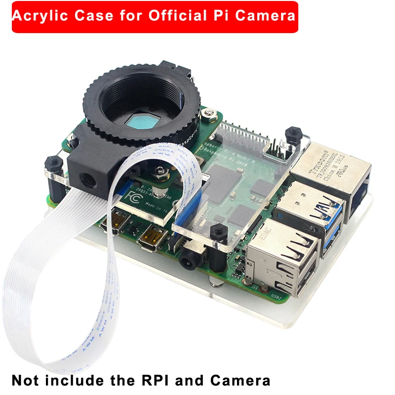 Raspberry Pi HQ Camera Module Acrylic Case with Stand Raspberry Pi Cameras Tripod Bracket Easy to Install