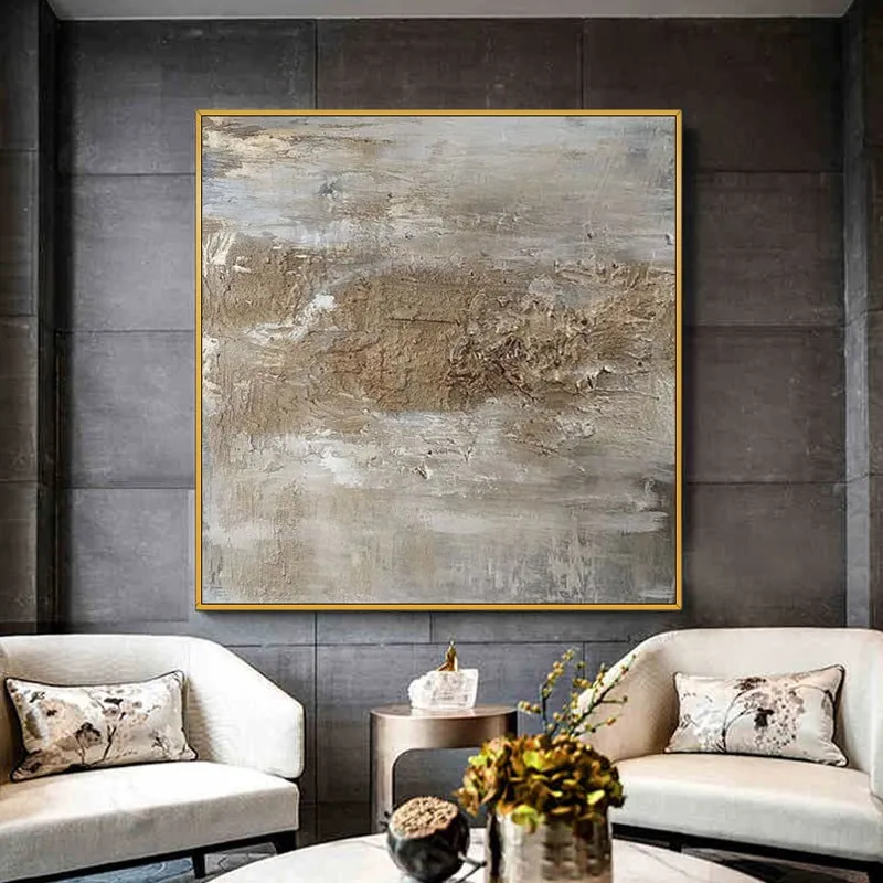 

Handmade Abstract Painting Canvas Art Wall Painting Large Wall Art Room Decor Modern Minimalist Art Morandi Color Grey Painting