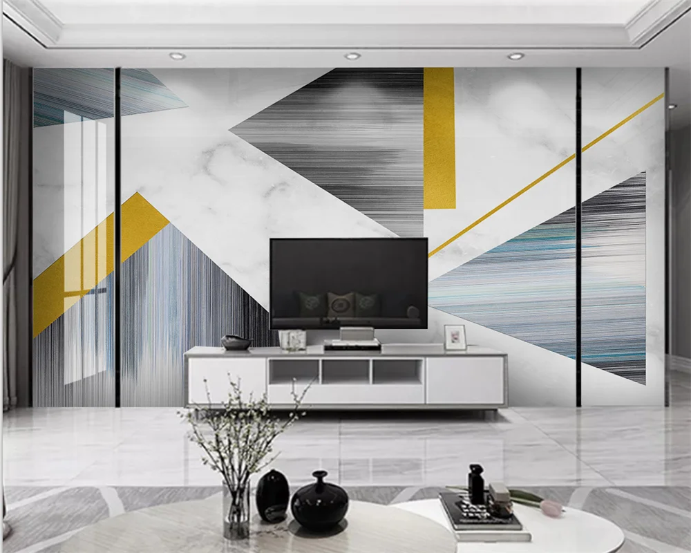 

beibehang Custom new modern minimalist marble light luxury geometric line background papel de parede wall papers home decor