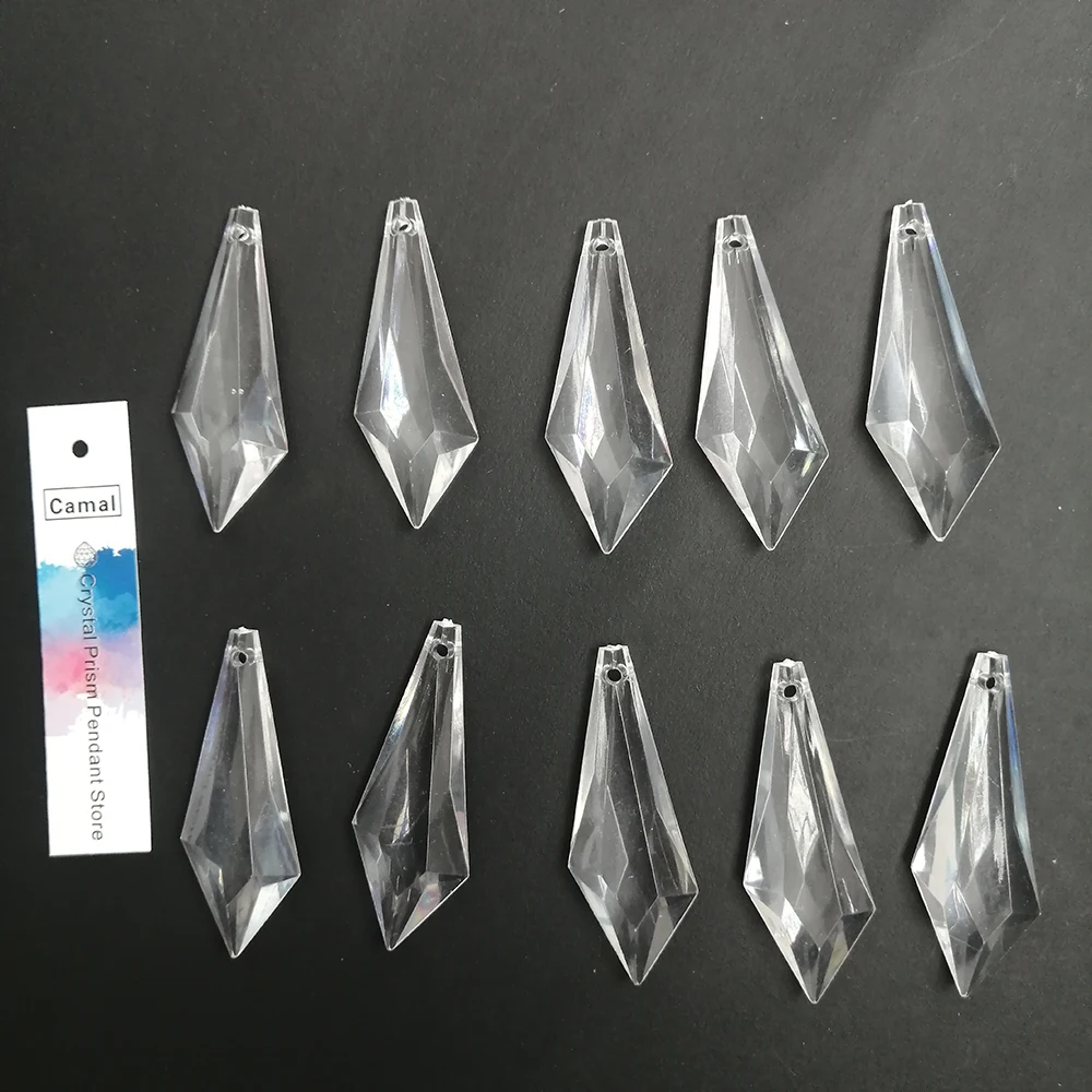 Camal 60pcs 50MM Acrylic Crystal Sword Drop Shaped Pendant Chandelier Curtain Wedding Party Lighting Christmas Hanging Parts DIY