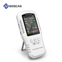 Bosean Air quality Monitor CO2 CO PM2.5 HCHO TVOC Temperature Humidity Monitor Home Air quality detector with Real Sensors