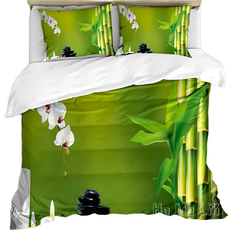 

Spa By Ho Me Lili Duvet Cover Set Bamboo Flower Stone Wax On The Table Orchid Rock Healthy Lifestyle Theme Decor Bedding