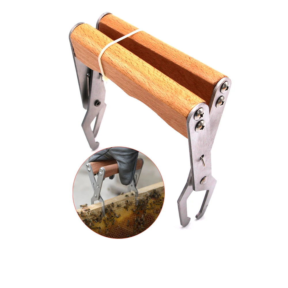 4PCS Wholesale Professional Wooden Bee Hive Frame Holder Grip Protection Sting Capture Clamp Tongs Hook Gripper Clip Supplies