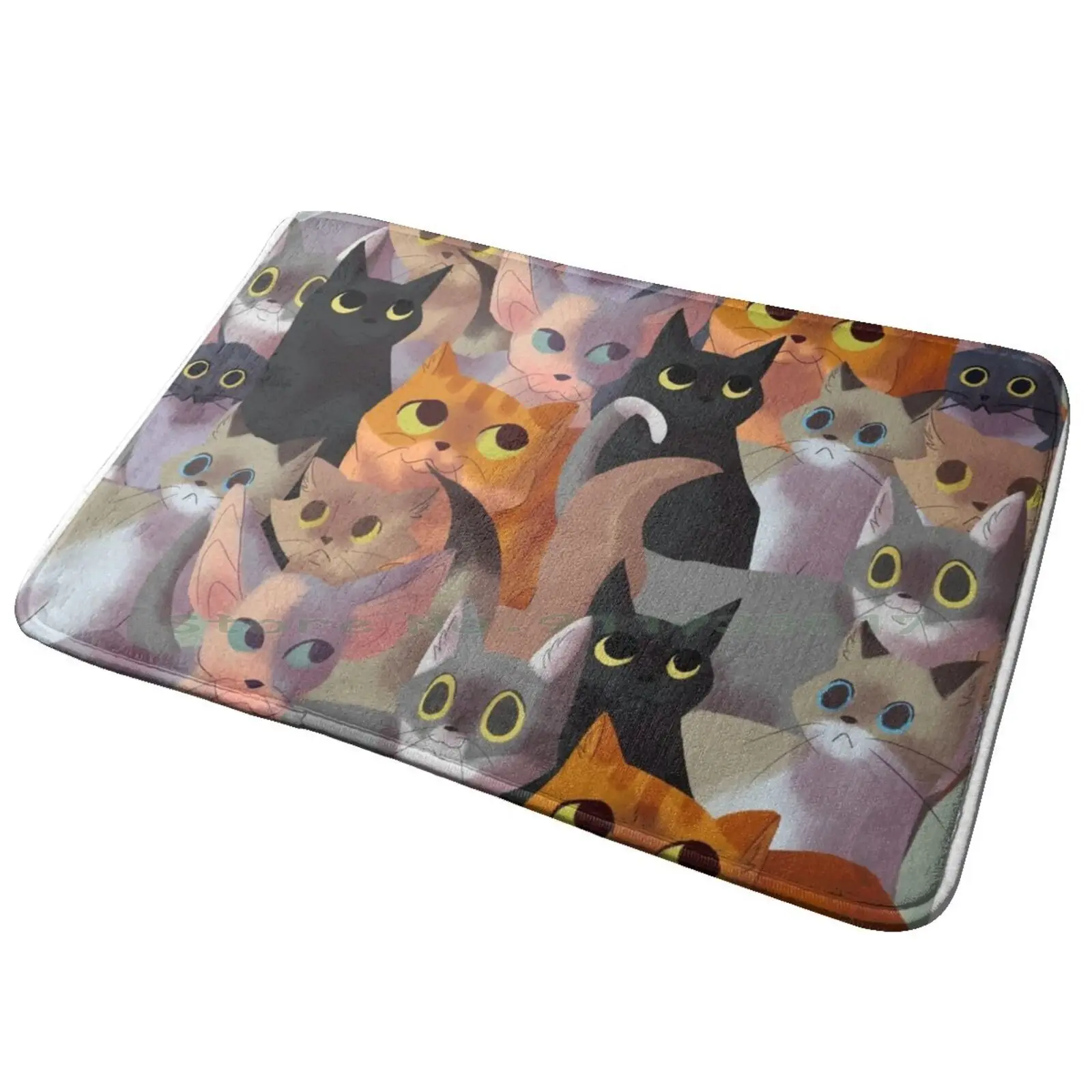 Lotsa Cats Entrance Door Mat Bath Mat Rug Cats Felines Cat Pattern Kittens Cat Lover Cute Cat Funny Cat Sphynx Cat Furry