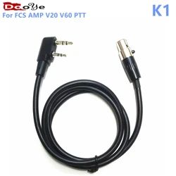 Adaptador de Cable para auriculares tácticos FCS AMP V20 V60 PTT, conector estándar KN6 a BAOFENG KENWOOD TYT