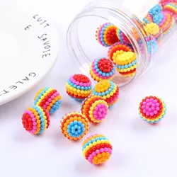 10/12mm Rainbow Acrylic Round Loose Spacer Bayberry Beads For DIY Necklace Bracelet Children's ToyJewelry Making