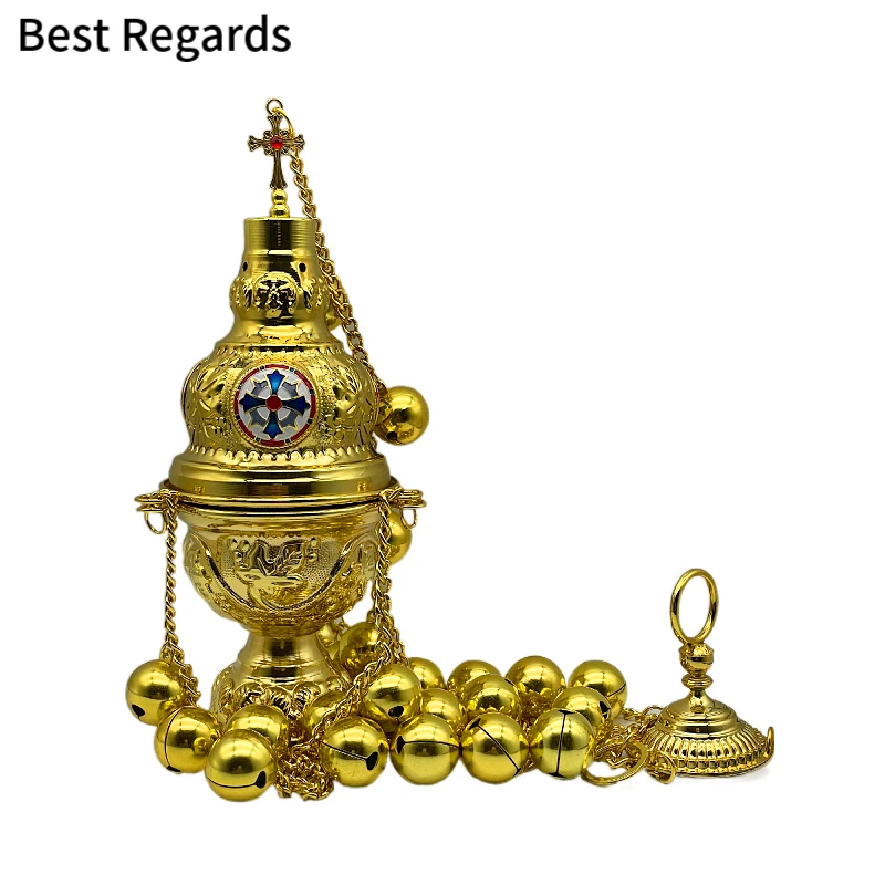 Best Regards 2021 Orthodox Incense Burner Church Decoration Orthodox Goods Church Mass Liturgical Censer Articles cruz pectoral