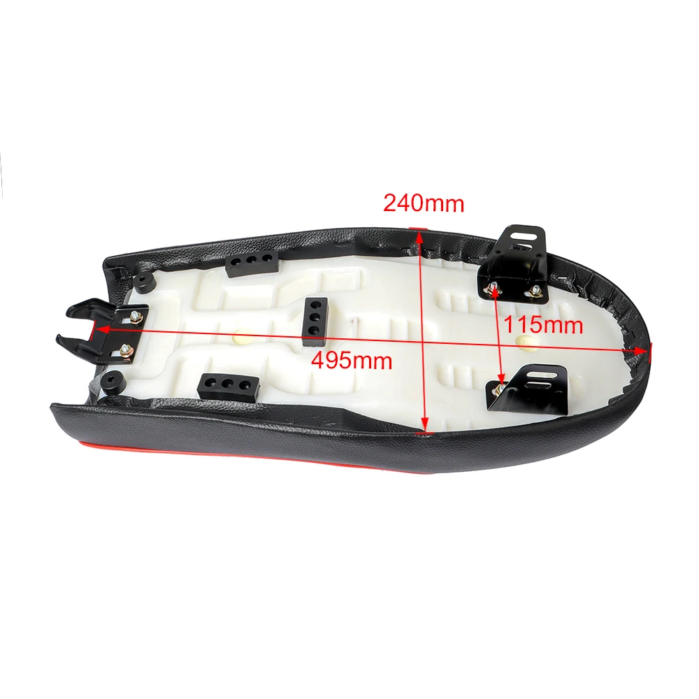 Cojín de sillín plano de cuero PU para motocicleta, Universal, para CG125, GN, CB200, CB30, CB400SS, SR00, XJ, XS, KZ