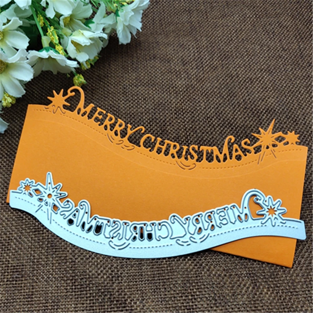 Merry Christmas lace frame card Cutting Dies Stencils For DIY Scrapbooking Decorative Embossing Handcraft Die Cutting Template