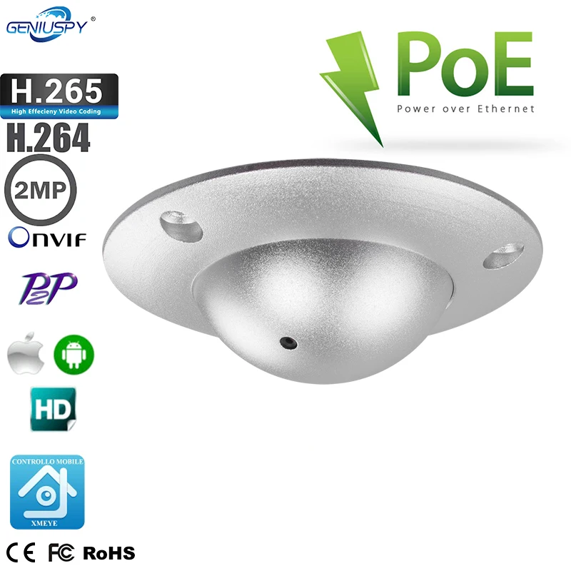 

1080P POE Power Supply Mini Flying Saucer Dome UFO Camera Indoor Security Surveillance CCTV IP Network POE Flying Video Camera