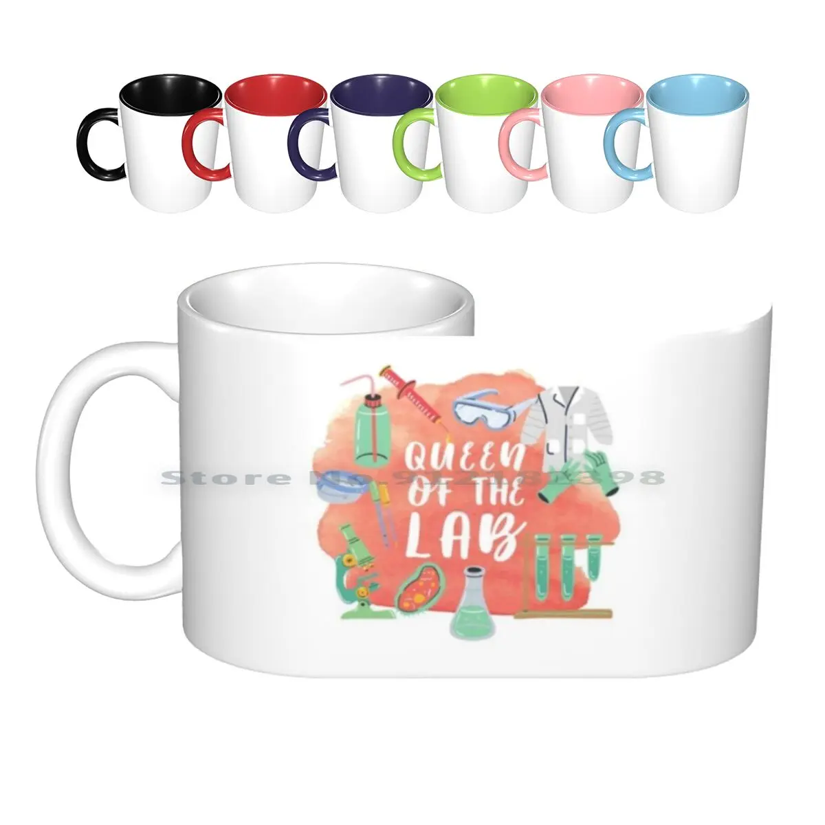 Queen Of The Lab Ceramic Mugs Coffee Cups Milk Tea Mug Queen Of The Lab Science Queen Lab Tech Scientist Creative Trending