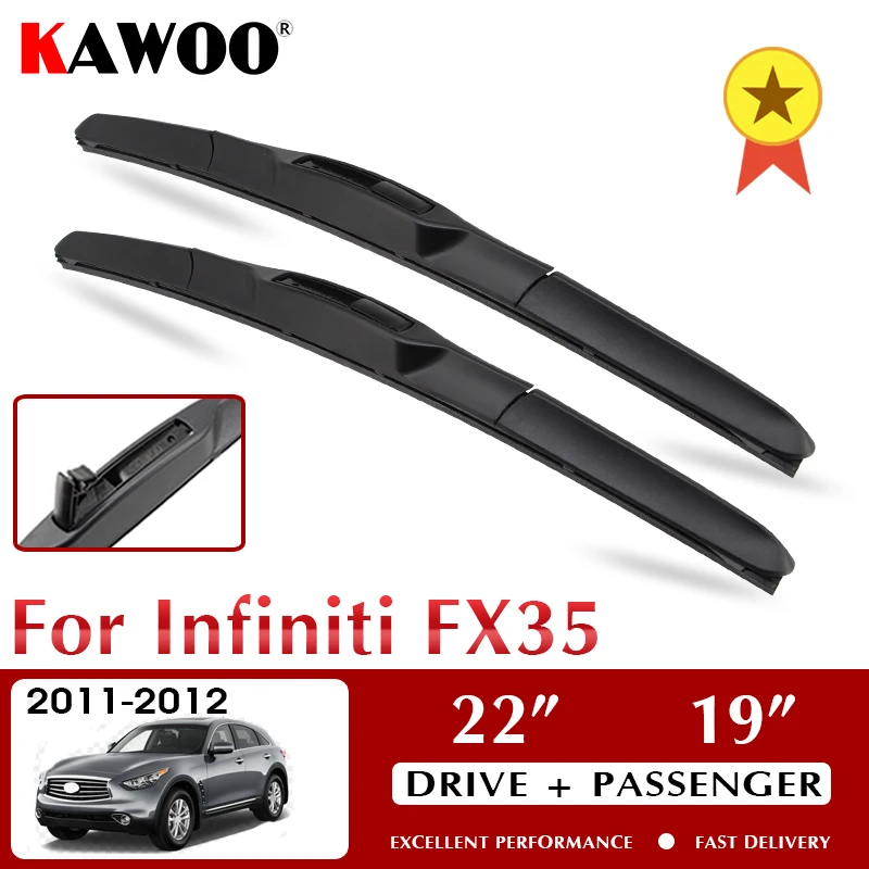 

KAWOO Wiper Front Car Wiper Blades For INFINITI FX35 2011-2012 Windshield Windscreen Front Window Accessories 22"+19" LHD RHD