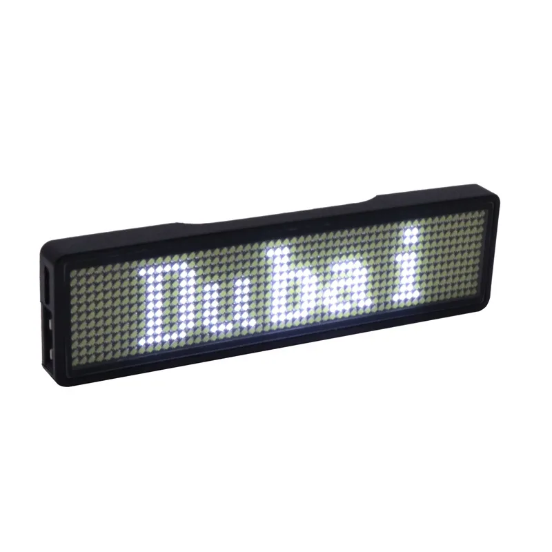 High quality electronic programmable flashing LED name badge label Bluetooth APP control mini small LED display LED gift