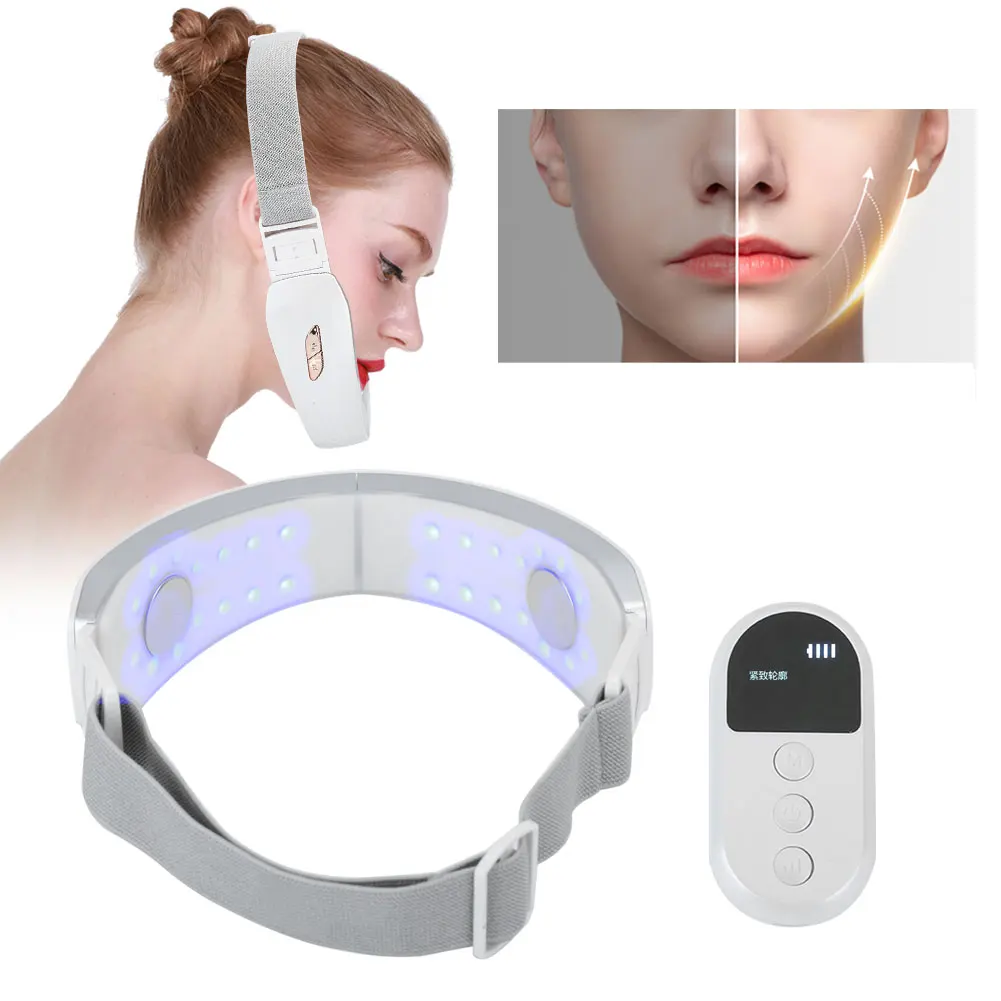 

A Set Profession EMS Vibration Face Slimming Machine Chin Lift Belt Photon Therapy Face Massager Face Lifting Machine Skin Care