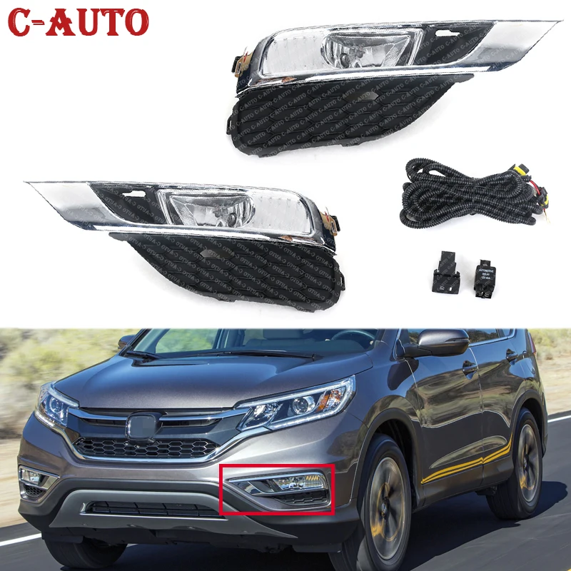 

Car Flashing Fog Lights Bumper Driving Lamps Wiring Kit Switch With Bulb For Honda CRV Type UK 2015 2016 2017 car-styling