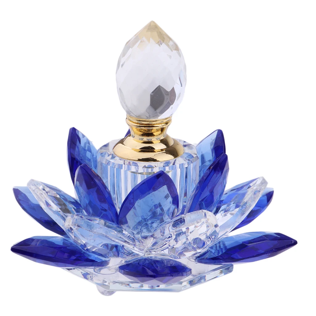 Botellas Vacías de Perfume Vintage de cristal azul, Flor de Loto, Favor de dama, 5ml