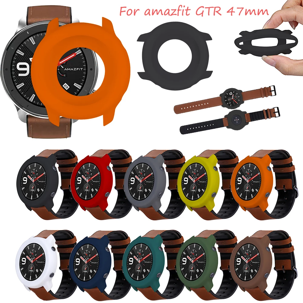 Для Huami amazfit GTR 47 мм мягкий силиконовый чехол Защитный Корпус рамка смарт часы противоударные носимые аксессуары