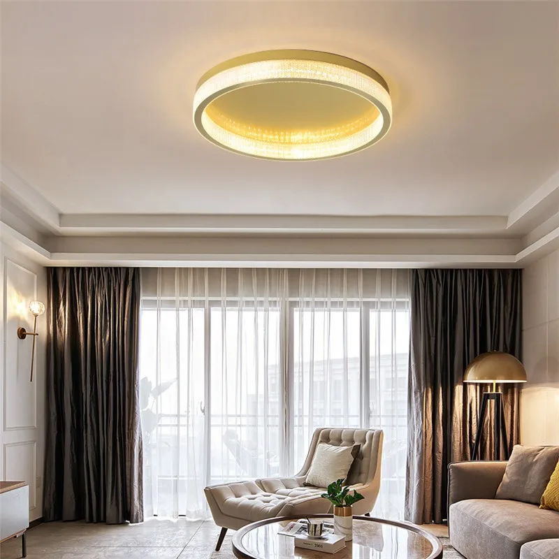 Modern Luxury LED Ceiling Light Study Living Room Round Surface Mount Panel Lamp Dining Bedroom Kitchen Cretive Gold Luminaires