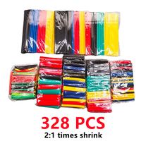 328 PCS Set Polyolefin Shrinking Assorted Heat Shrink Tube Wire Cable Lnsulated Sleeving Tubing Set 2:1 Waterproof Pipe Sleeve