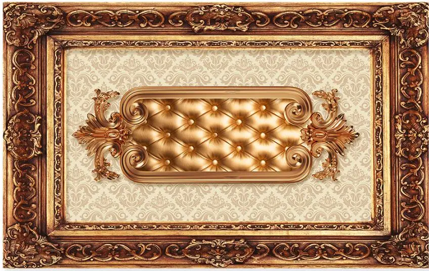 Custom 3D Photo Wallpaper ceilings Luxury classical retro embossed European pattern ceiling mural