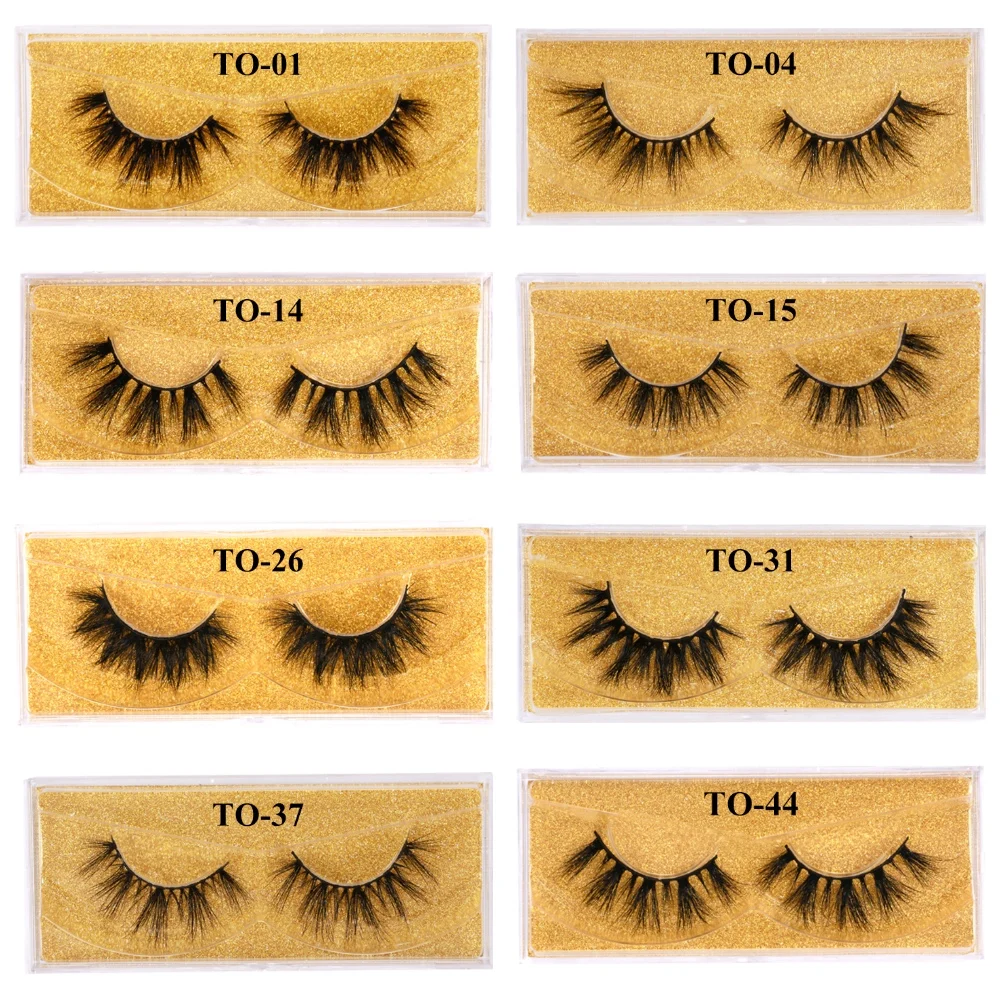 Lash Extension Faux Mink Fake lashes Wispy Dramatic Volume  Gold Eyelash Bulk Wholesale With Pack False Eyelashes 3D For Makeup