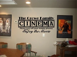 Cinema Personality Slogan Wall Stickers Home Theater Bedroom Living Room Movie Lovers Home Decoration Vinyl Decal Gift XJ6