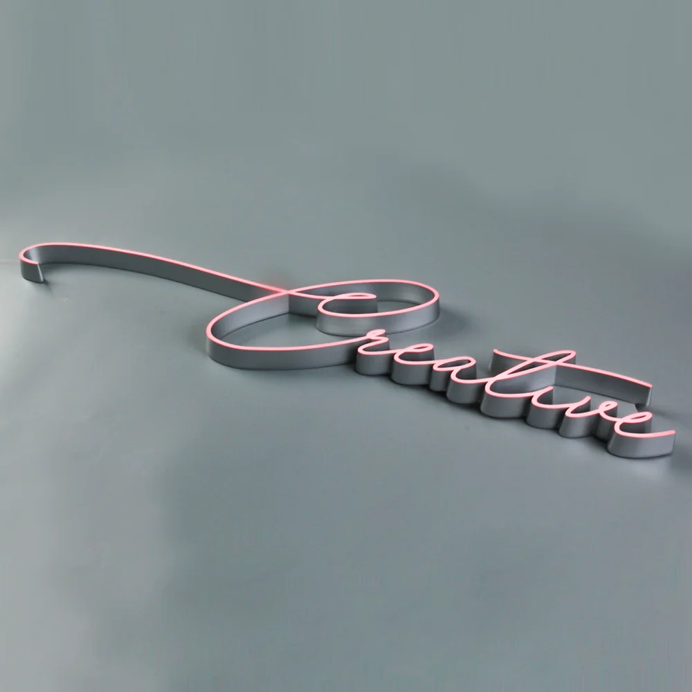 Ultra Dunne Acryl Led Neon Sign Met Programmeerbare Rgb Led 3D Handschrift Letters Gebouwd-Up Bewegwijzering