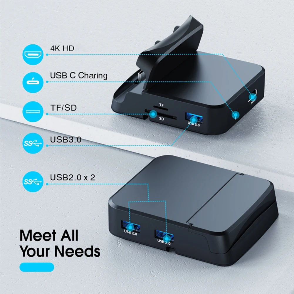 محطة إرساء محمولة من النوع C لهواتف سامسونج S20 S10 Dex Pad Station USB C إلى HDMI-متوافق مع محول طاقة لـ Huawei