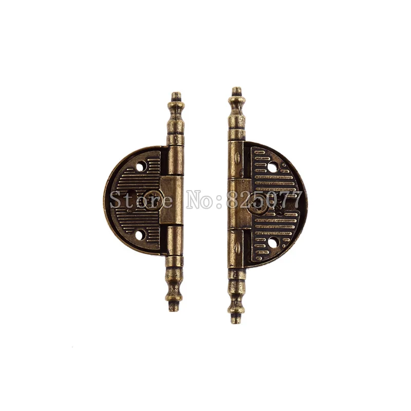 

10PCS 3Inch European Zinc Alloy Cabinet Door Hinge Antique Bronze Vintage Crown Head Round Hinges Cupboard Furniture Hinge FK490