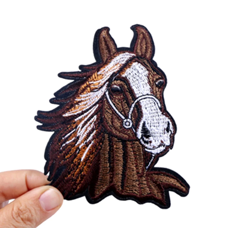 1 pz cavallo ricamato Patch ferro su grandi dimensioni cucito Applique distintivo vestiti Patch adesivi fai da te accessori per cucire