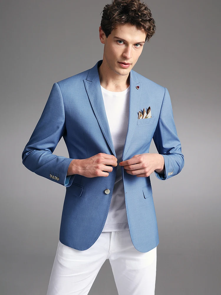 suit men smart casual mens suits with pants light blue men suit slim fit for wedding blazer + pant single breasted 2 pieces set