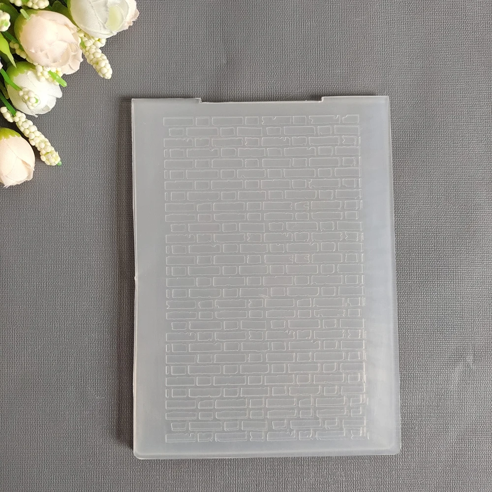 3D Wall Tiles Embossing Folder Design For DIY Paper Cutting Dies Scrapbooking Card Making Plastic Plate Size 10.5*14.5cm image 3