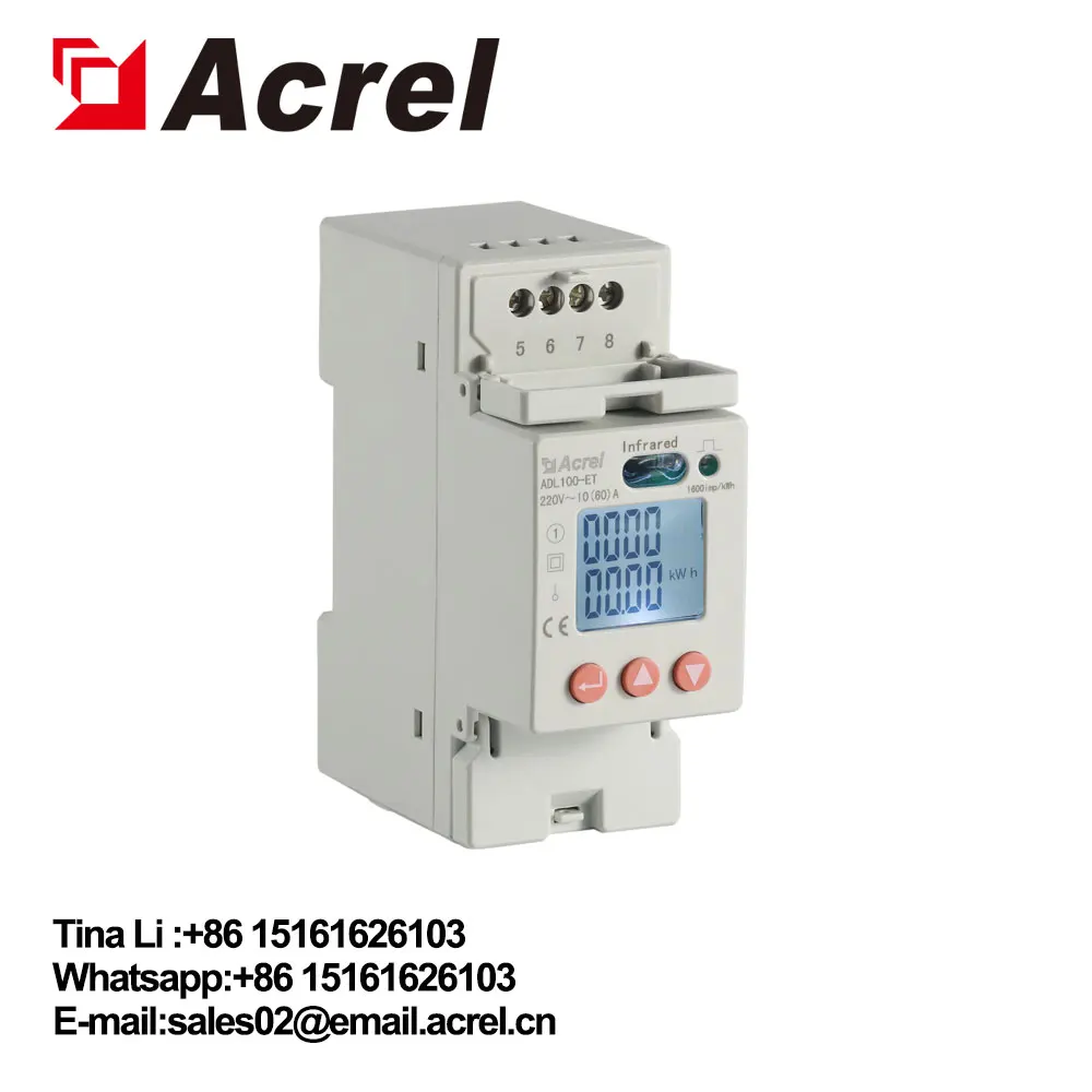 Acrel ADL100-ET/C din rail single phase energy meter with RS485 Modbus-RTU Communication