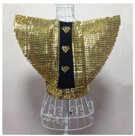 Habergeon golden flower style costume DS costumes female DJ style sparkling paragraph armor High quality free shipping singer