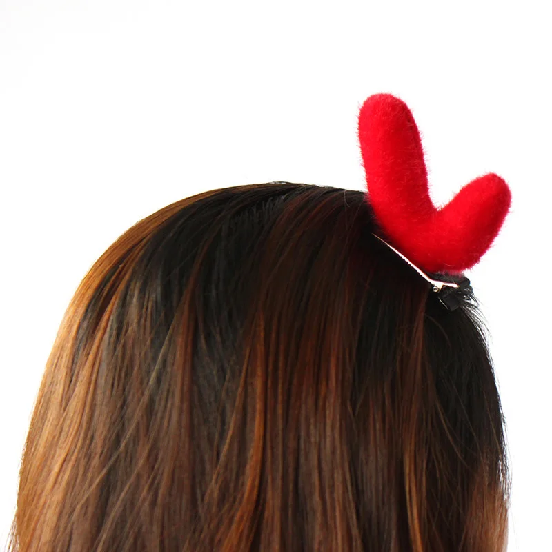 Furry Christmas Antlers Hairpin Head Buckle Children Adult Elk Headband Christmas Decoration Gift